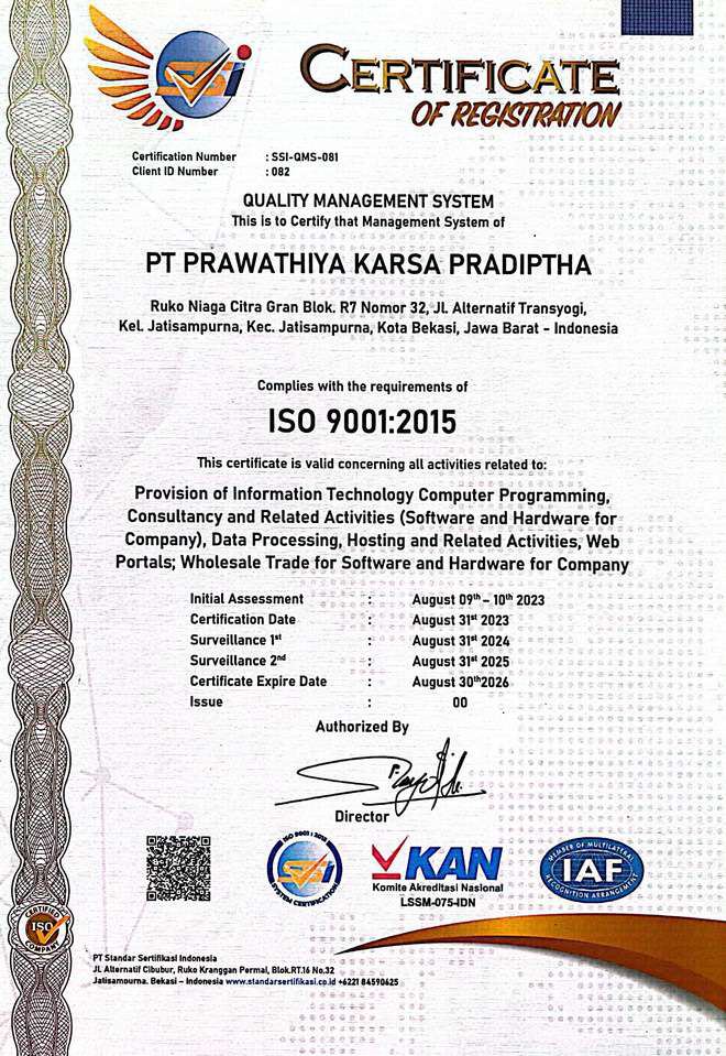 Sertifikat ISO 9001:2015